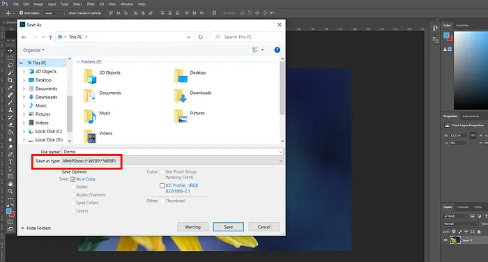 Opening WebP Images in Photoshop